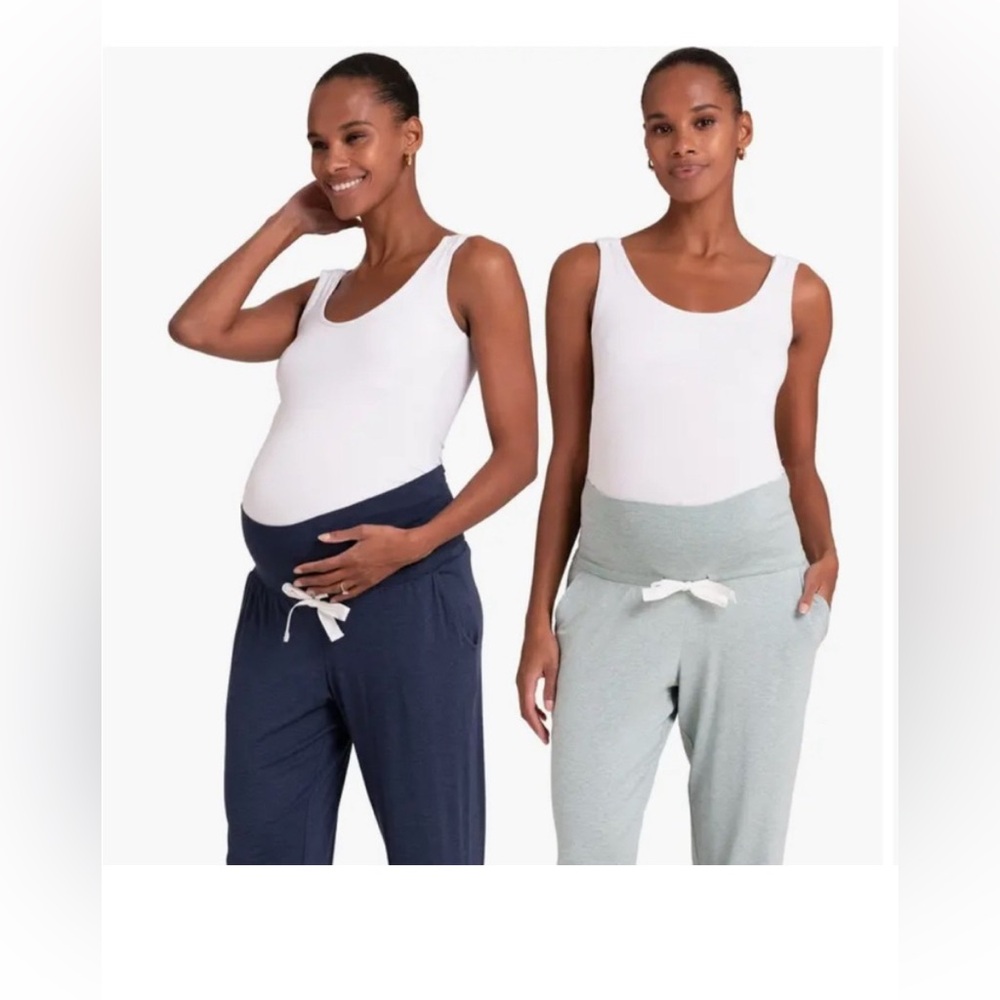 seraphine Maternity set of 2 joggers,  Heathered Green and Navy
